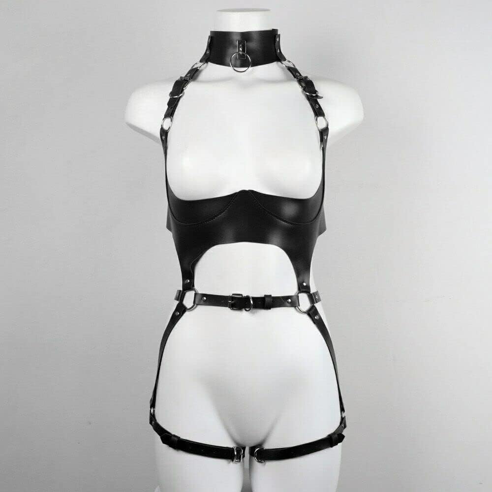 MEBCHAR Punk Leather Body Chain Adjustable Waist Chain Belt Belly Chains Body Accessories for Women and Girls
