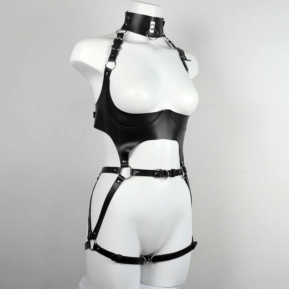 MEBCHAR Punk Leather Body Chain Adjustable Waist Chain Belt Belly Chains Body Accessories for Women and Girls