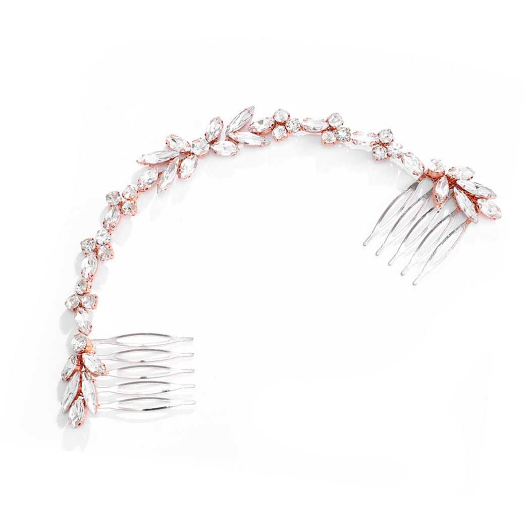 Unicra Wedding Crystal Hair Combs Bridal Headpieces Wedding Hair Accessories for Brides (Silver)