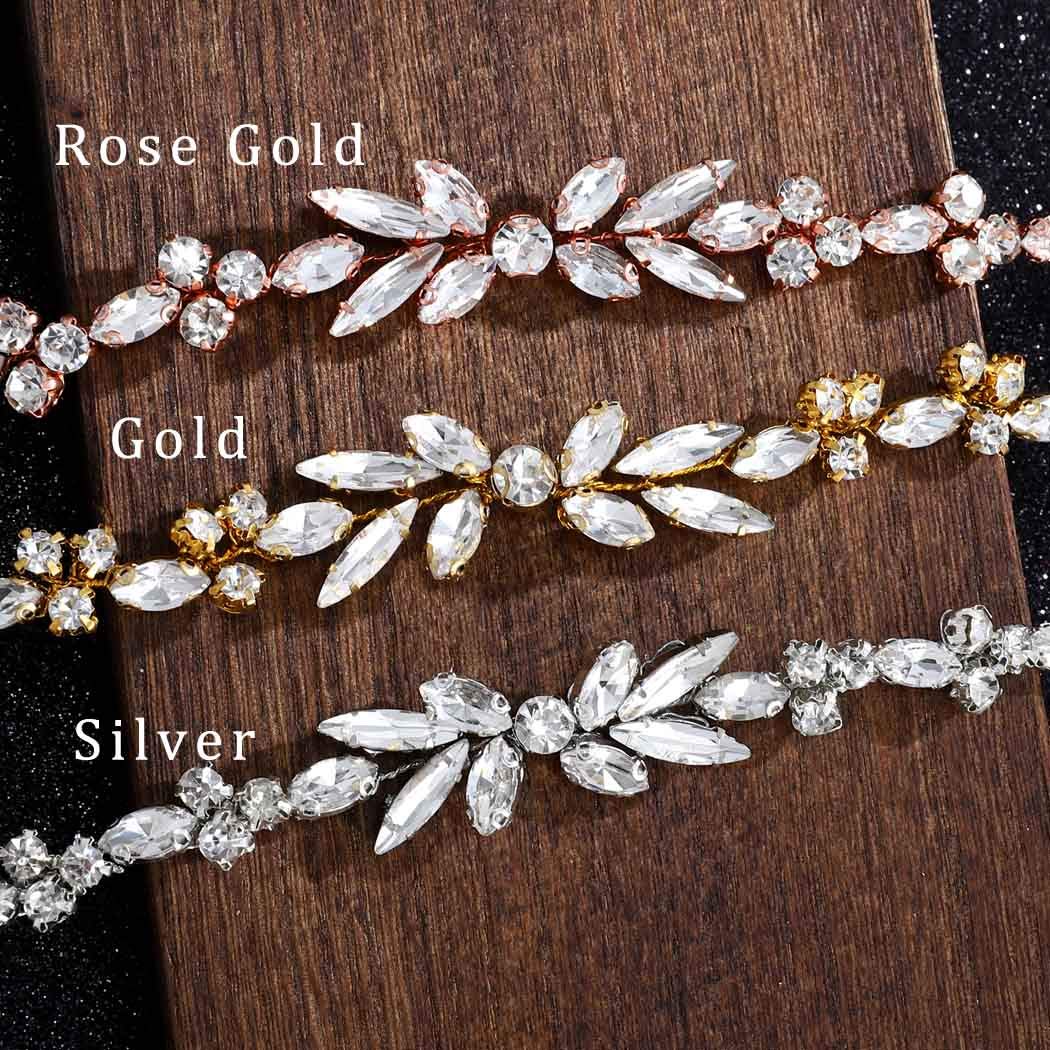 Unicra Wedding Crystal Hair Combs Bridal Headpieces Wedding Hair Accessories for Brides (Silver)