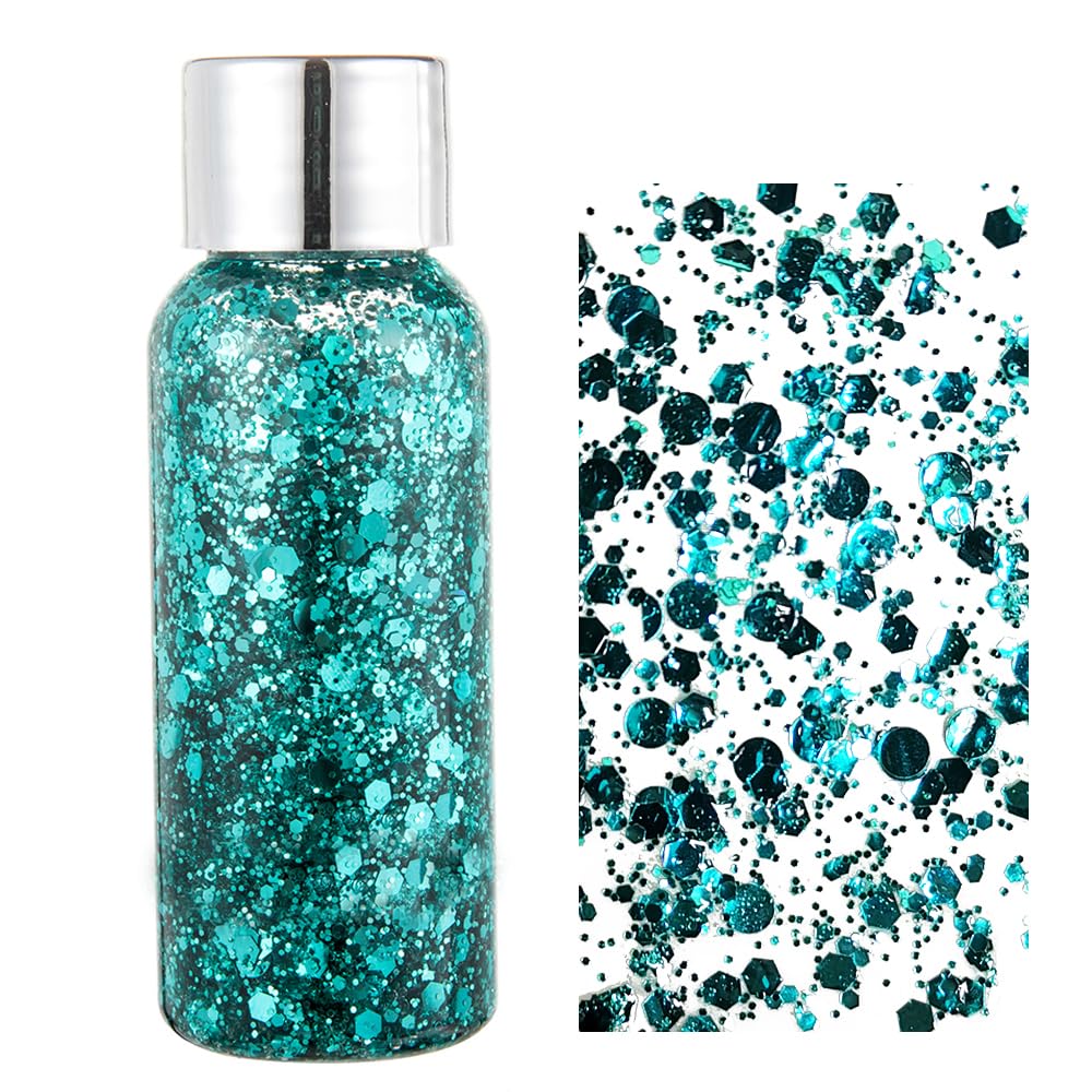 MEICOLY Gold Face Body Glitter Stick,Music Festival Accessories Outfits for Women,Hair Glitter Makeup,Mermaid Chunky Glitter Face Paint,Waterproof Sparkle Face Glitter for Country Concert