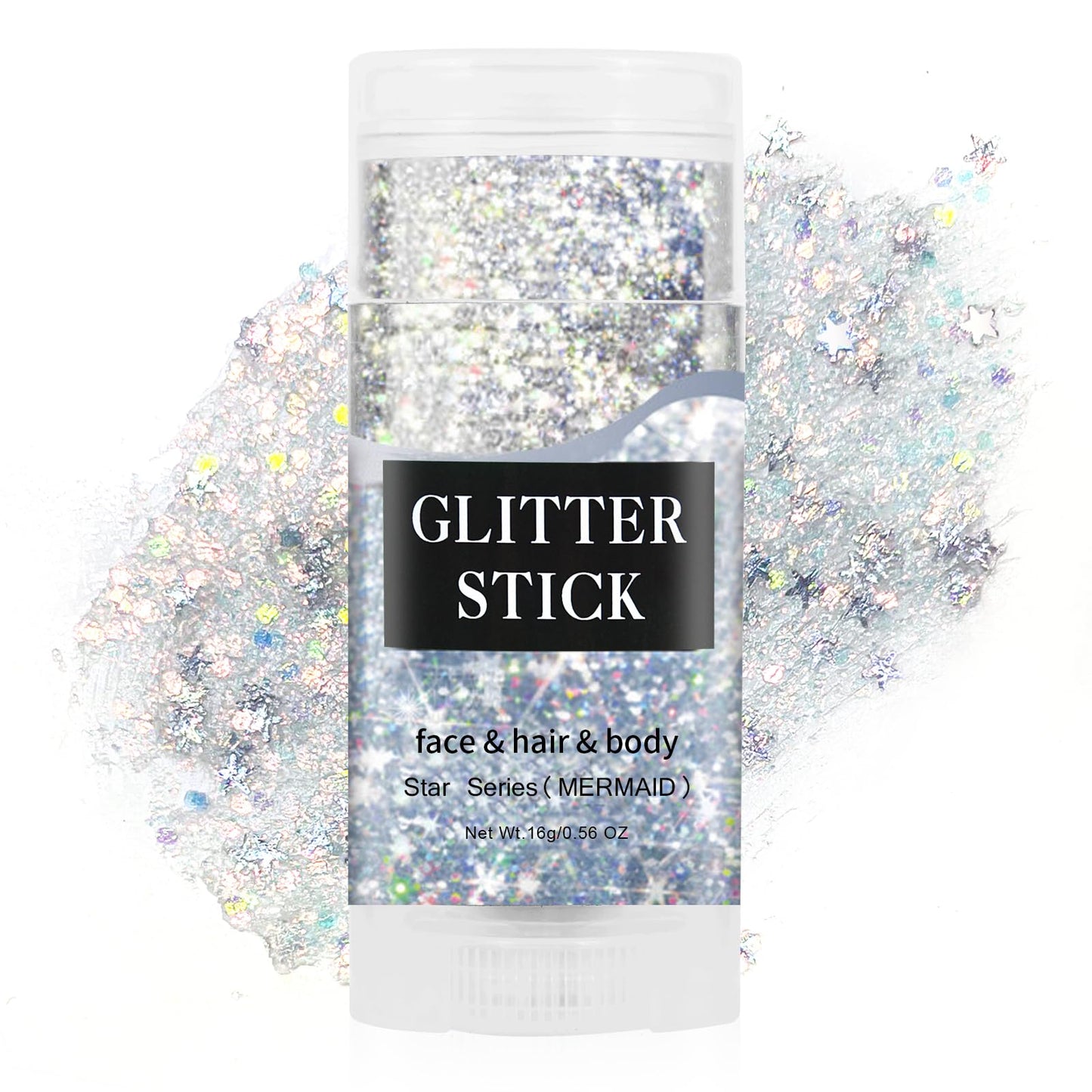 MEICOLY Gold Face Body Glitter Stick,Music Festival Accessories Outfits for Women,Hair Glitter Makeup,Mermaid Chunky Glitter Face Paint,Waterproof Sparkle Face Glitter for Country Concert