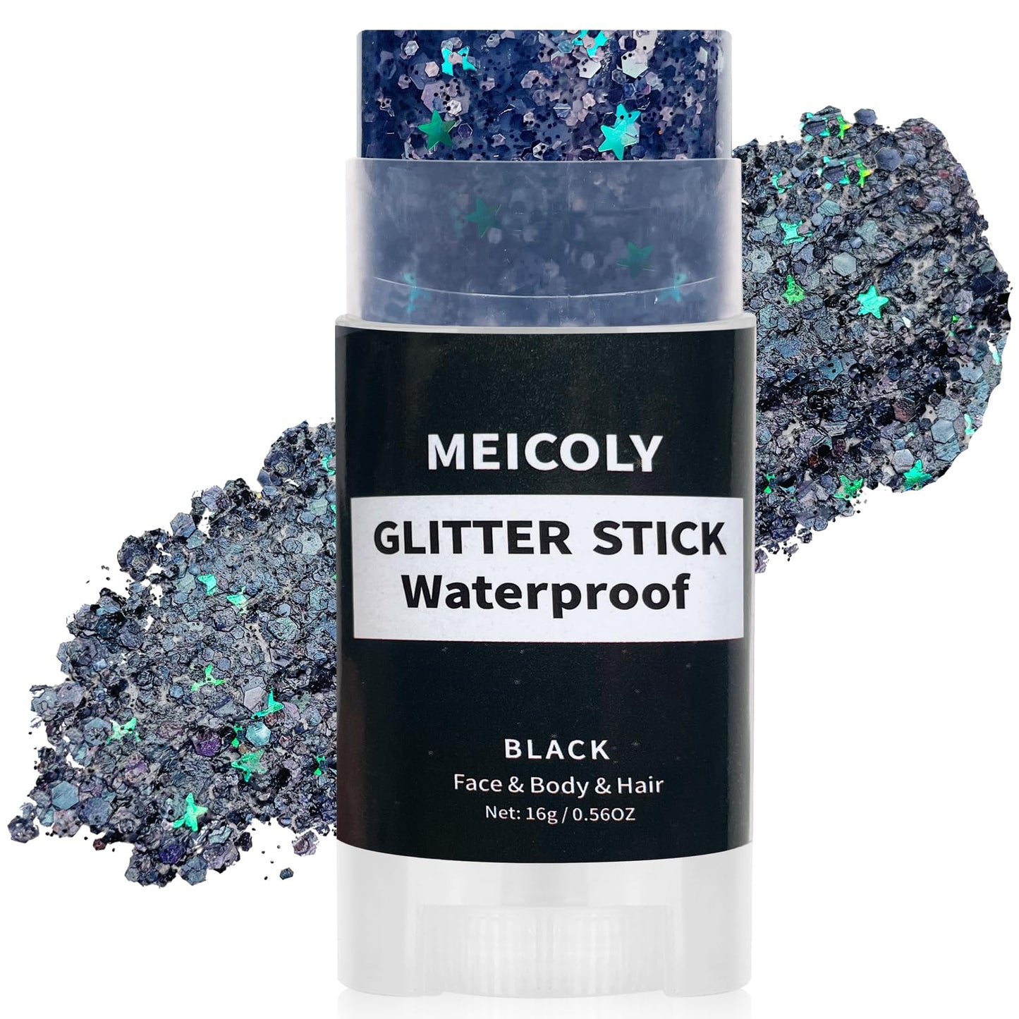 MEICOLY Gold Face Body Glitter Stick,Music Festival Accessories Outfits for Women,Hair Glitter Makeup,Mermaid Chunky Glitter Face Paint,Waterproof Sparkle Face Glitter for Country Concert
