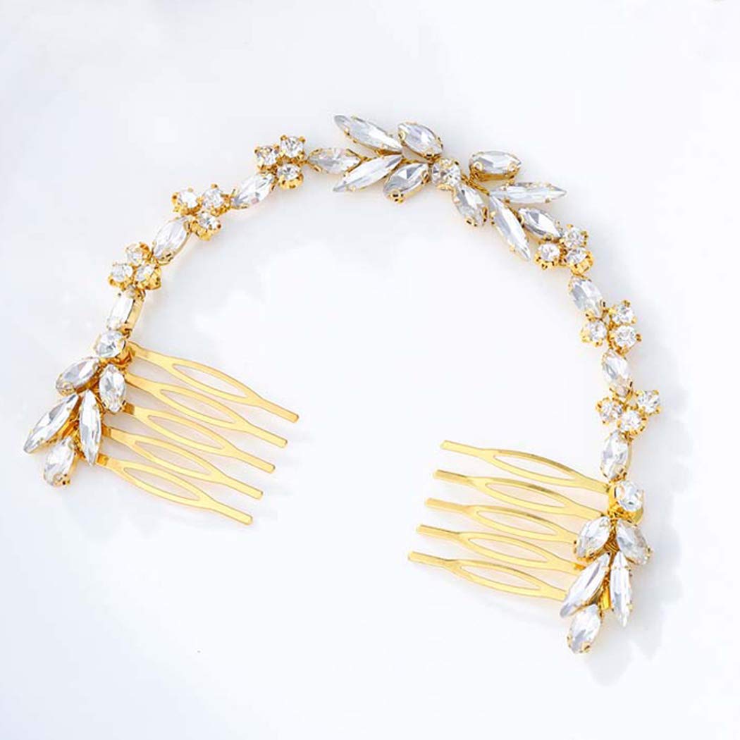 Unicra Wedding Crystal Hair Combs Bridal Headpieces Wedding Hair Accessories for Brides (Silver)