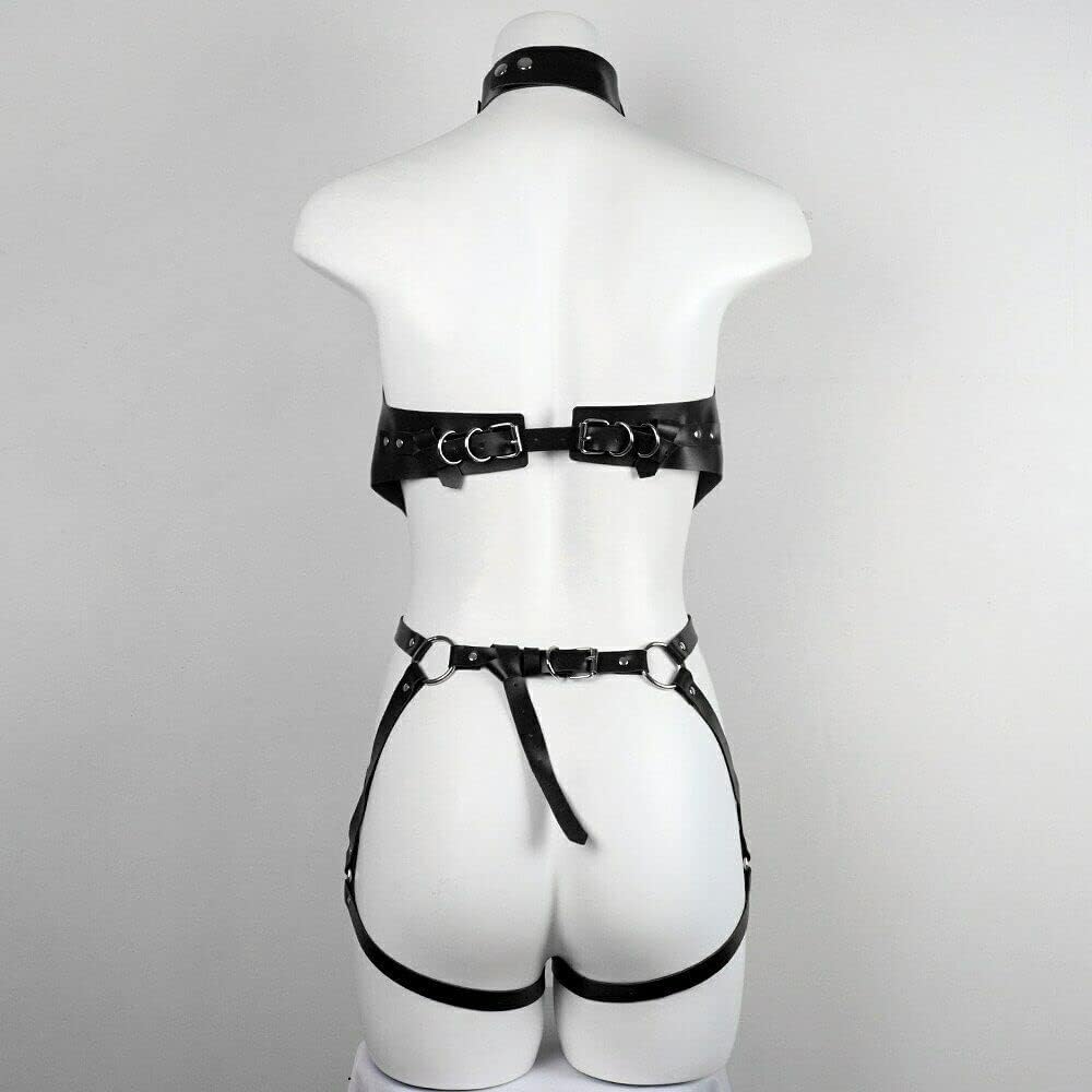 MEBCHAR Punk Leather Body Chain Adjustable Waist Chain Belt Belly Chains Body Accessories for Women and Girls
