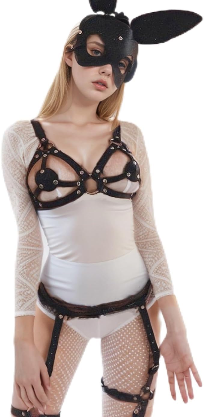 MEBCHAR Punk Leather Body Chain Adjustable Waist Chain Belt Belly Chains Body Accessories for Women and Girls