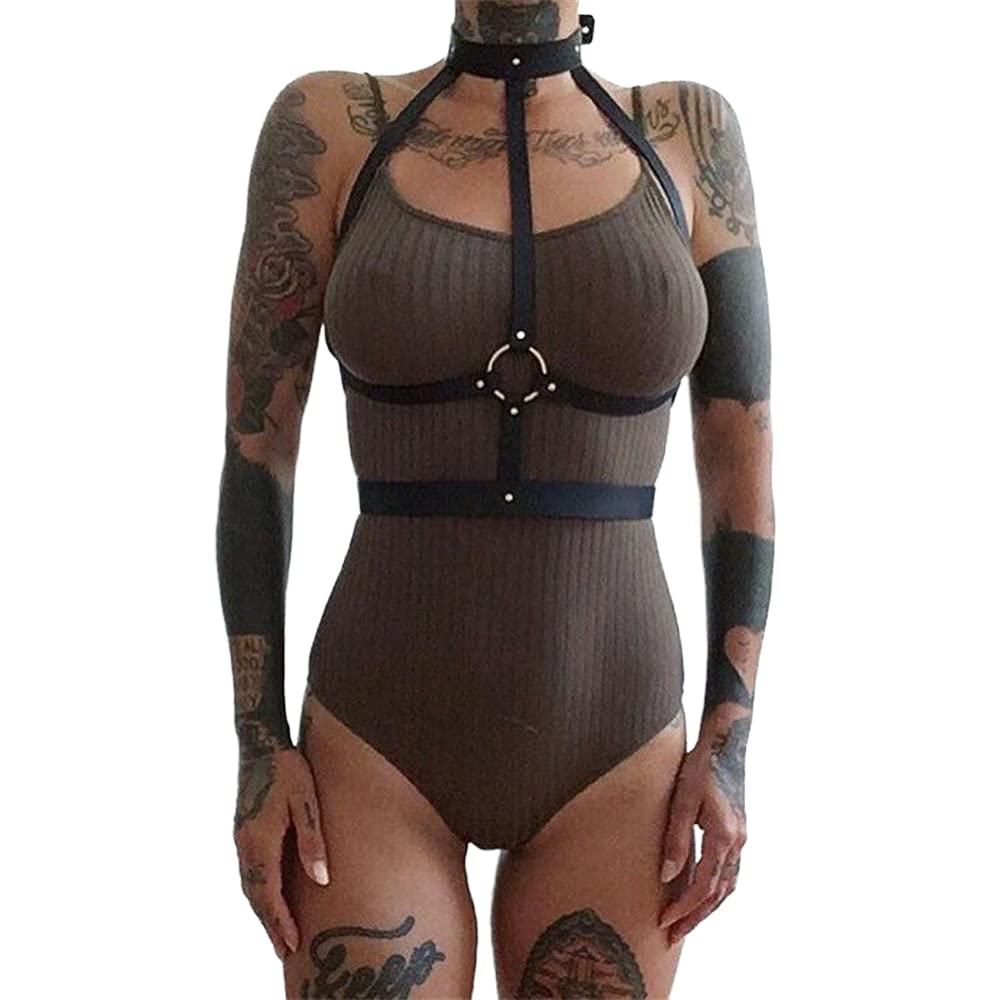 MEBCHAR Punk Leather Body Chain Adjustable Waist Chain Belt Belly Chains Body Accessories for Women and Girls