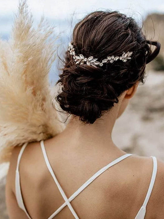Unicra Wedding Crystal Hair Combs Bridal Headpieces Wedding Hair Accessories for Brides (Silver)