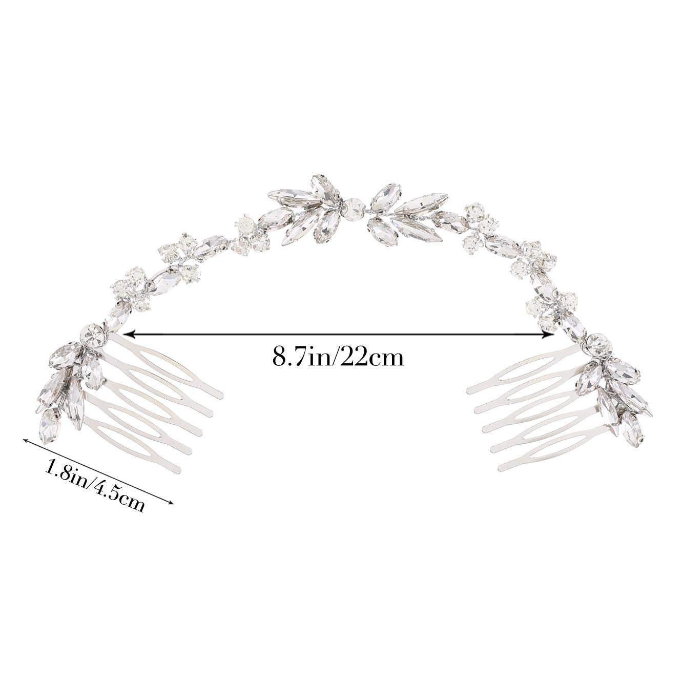 Unicra Wedding Crystal Hair Combs Bridal Headpieces Wedding Hair Accessories for Brides (Silver)