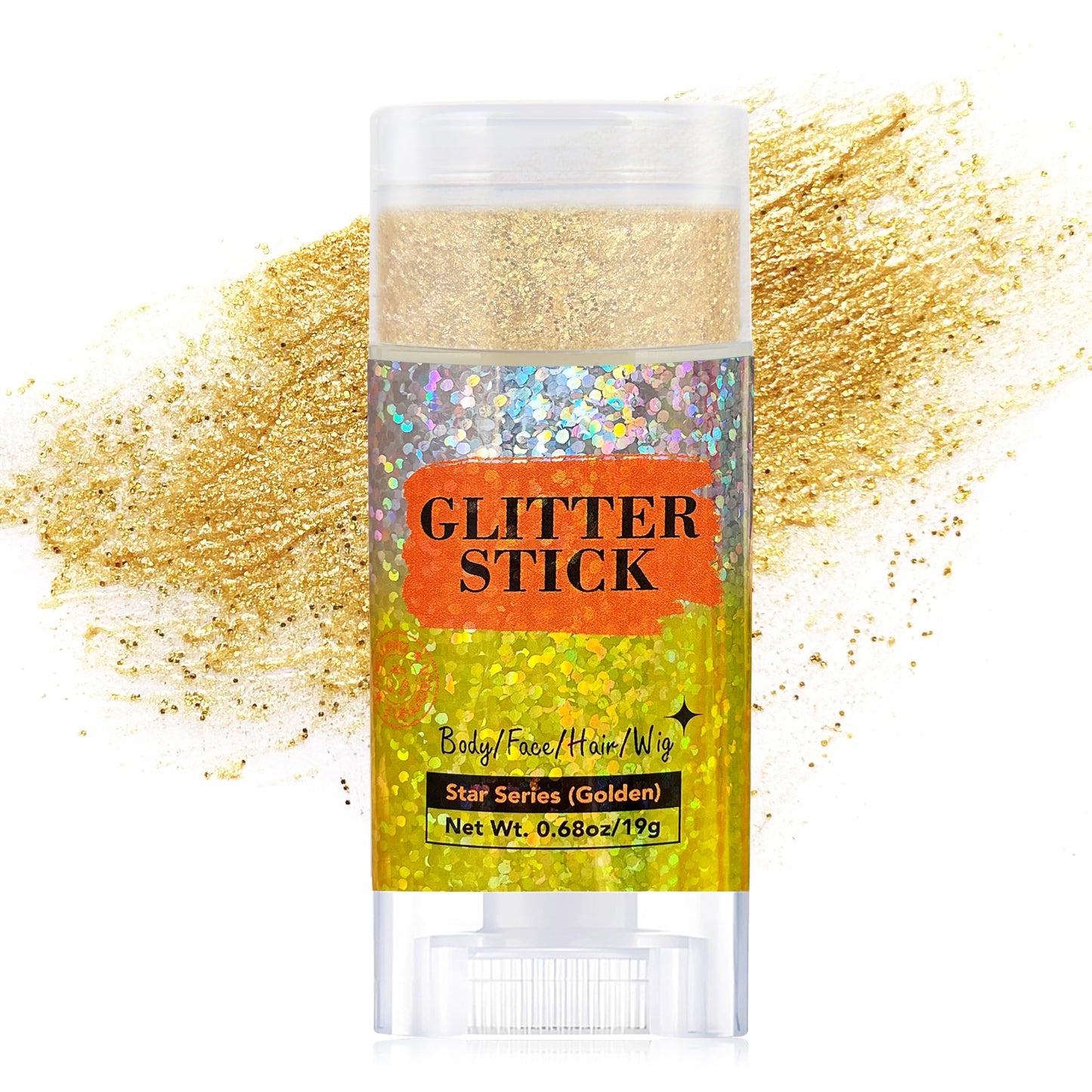 MEICOLY Gold Face Body Glitter Stick,Music Festival Accessories Outfits for Women,Hair Glitter Makeup,Mermaid Chunky Glitter Face Paint,Waterproof Sparkle Face Glitter for Country Concert